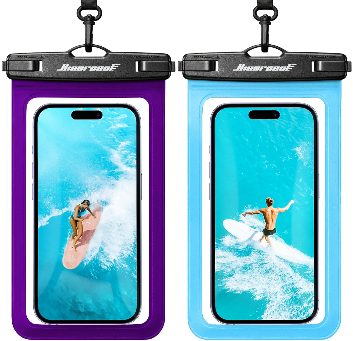Waterproof Phone Pouch (2-Pack Blue & Purple)
