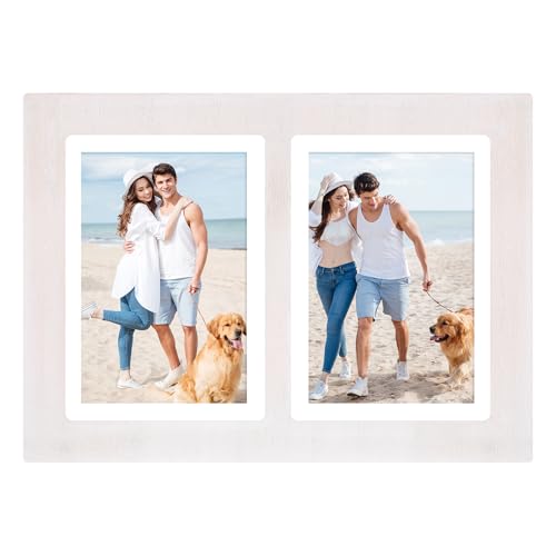 5x7 Collage Picture Frames (Rustic White / 8.5x11.8in (1Pack))