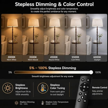Real Wood Floor Lamp with Built