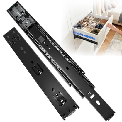 1 Pair Soft Close Drawer Slides 10 12 14 16 18 20 22 24 Inch Side Mount Cabinet Drawer Glides 1 Pair Ball Bearing Full Extension Kitchen Dresser Rails