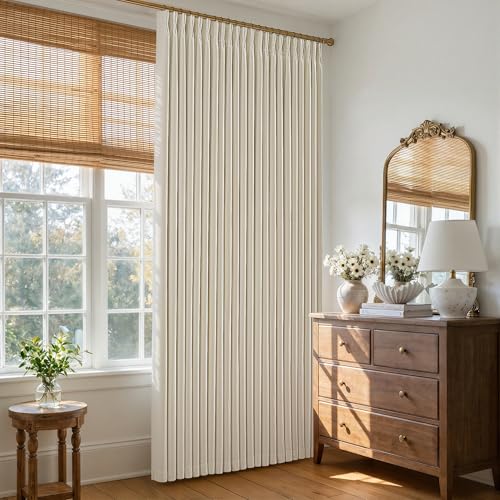 Cream Beige Extra Wide 70 Inch Width 100% Blackout Curtains 84 Inches Long (Cream Beige / 70"W x 84"L (Pack of 1))