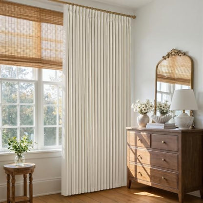 Cream Beige Extra Wide 70 Inch Width 100% Blackout Curtains 84 Inches Long (Cream Beige / 70"W x 84"L (Pack of 1))