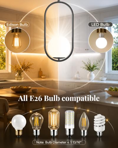 Pendant Lights Kitchen Island (Black(2026 Upgraded Version) / 1 Pack)