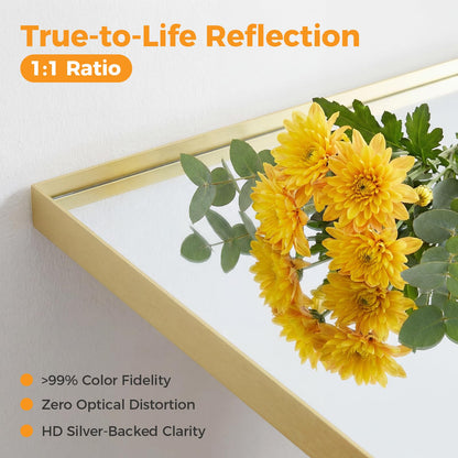 Bathroom Mirrors for Over Sink (Gold-rec Groove / 22"L x 30"W)