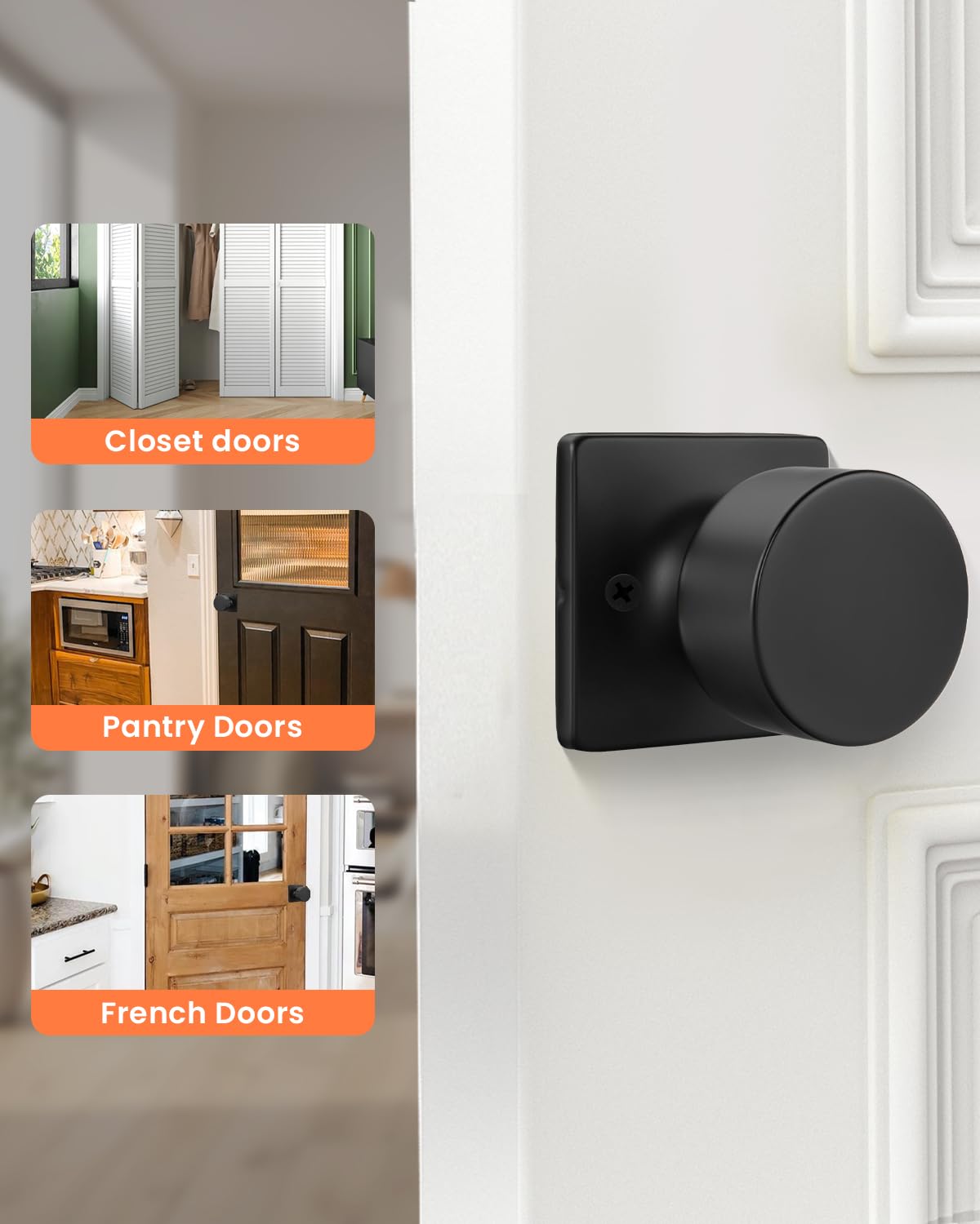 Black Dummy Door Knobs (Black)