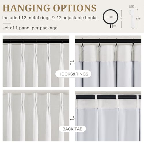Extra Wide 70 Inch Width Cream Beige White Blackout 102 Inch Long Drapes for Living Room Patio Sliding Slider Door (Beigewhite / 70"W x 102"L (Pack of 1))