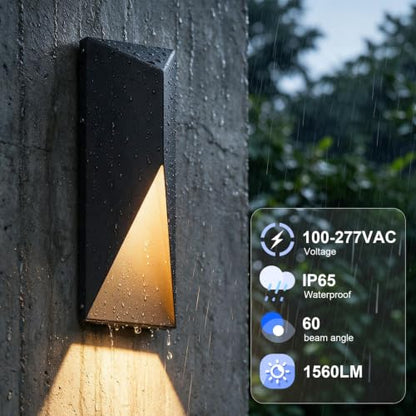 Black LED Outdoor Wall Light 2 Packs