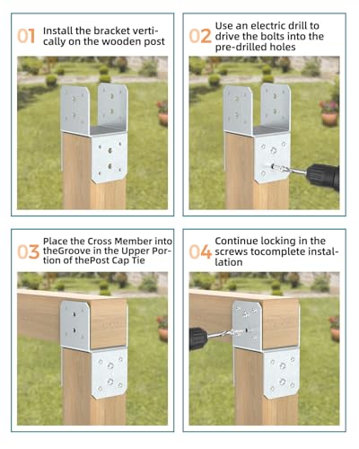 4x4 Post Bracket Kit for Wood Posts (Hot-Dip Galvanized)