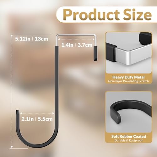 Over the Door Hooks (Black, 5.5 " Short)