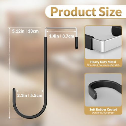 Over the Door Hooks (Black, 5.5 " Short)