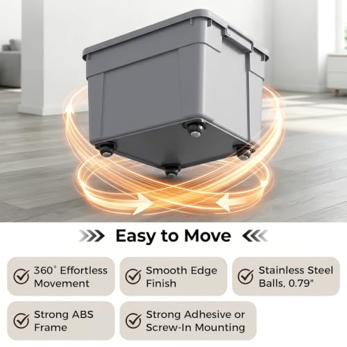 Self Adhesive Mini Caster Wheels for Storage Boxes & Trash Cans