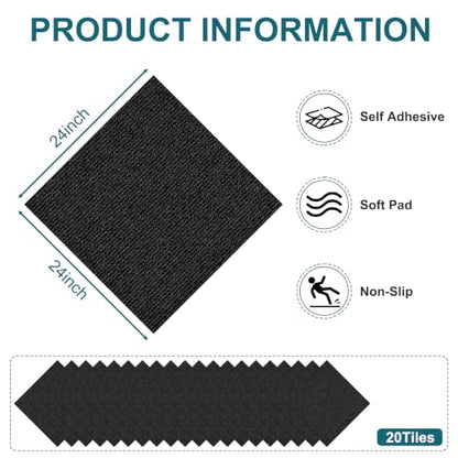 Emaraxy Peel and Stick Carpet Tiles 24x24 Inch