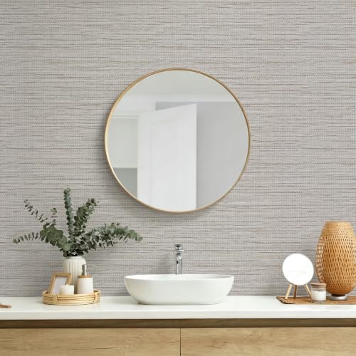Beige Grasscloth Peel and Stick Wallpaper Textured 17.3in x 118.1in (Beige / 17.3inch × 118.1inch)