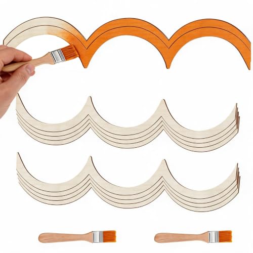 Unfinished Scalloped Decorative Wood Trim Scalloped Edge Decorative Wood Molding Cute DIY Moulding Trim for Home Wall Window Cabinet Shelf Door Frames Decoration