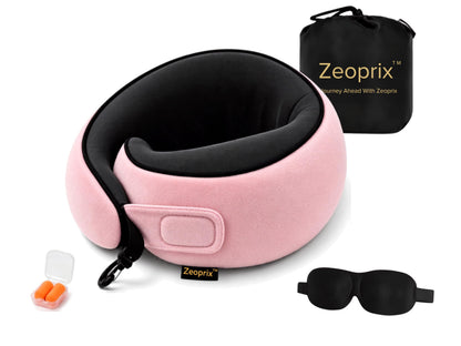 Travel Neck Pillow for Airplane (Pink)