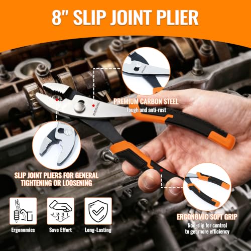 4 piece Pliers Set with 8'' Slip Joint