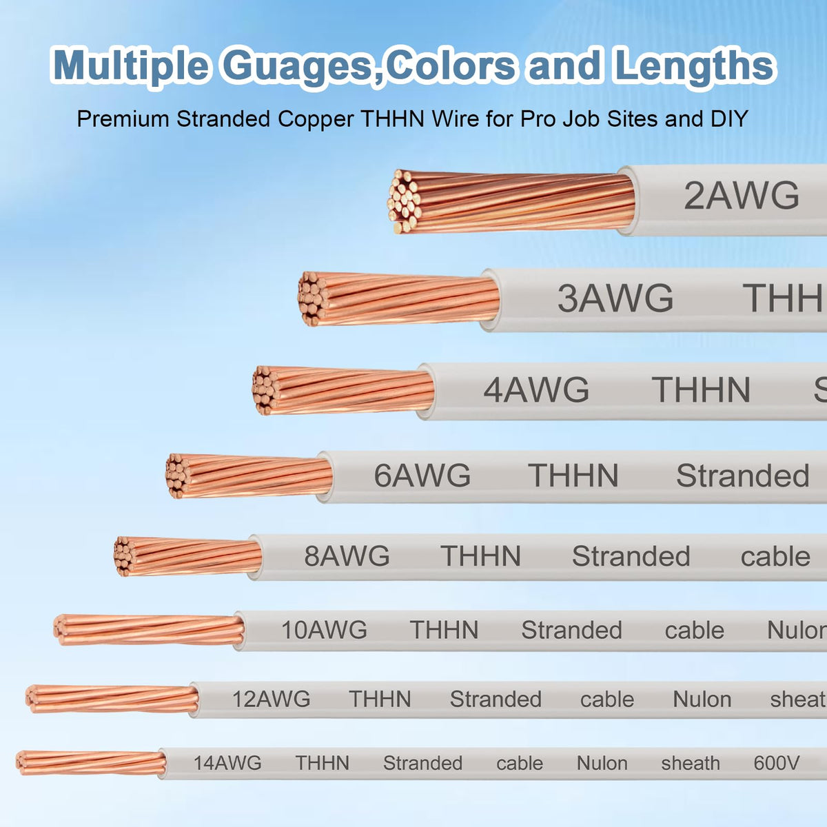 THHN Wire 4 Gauge 100FT (White / 4 Gauge 100FT)