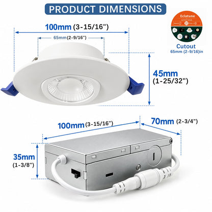 3 Inch LED Eyeball Gimbal Recessed Shower Light (6P-White / 3 Inch)