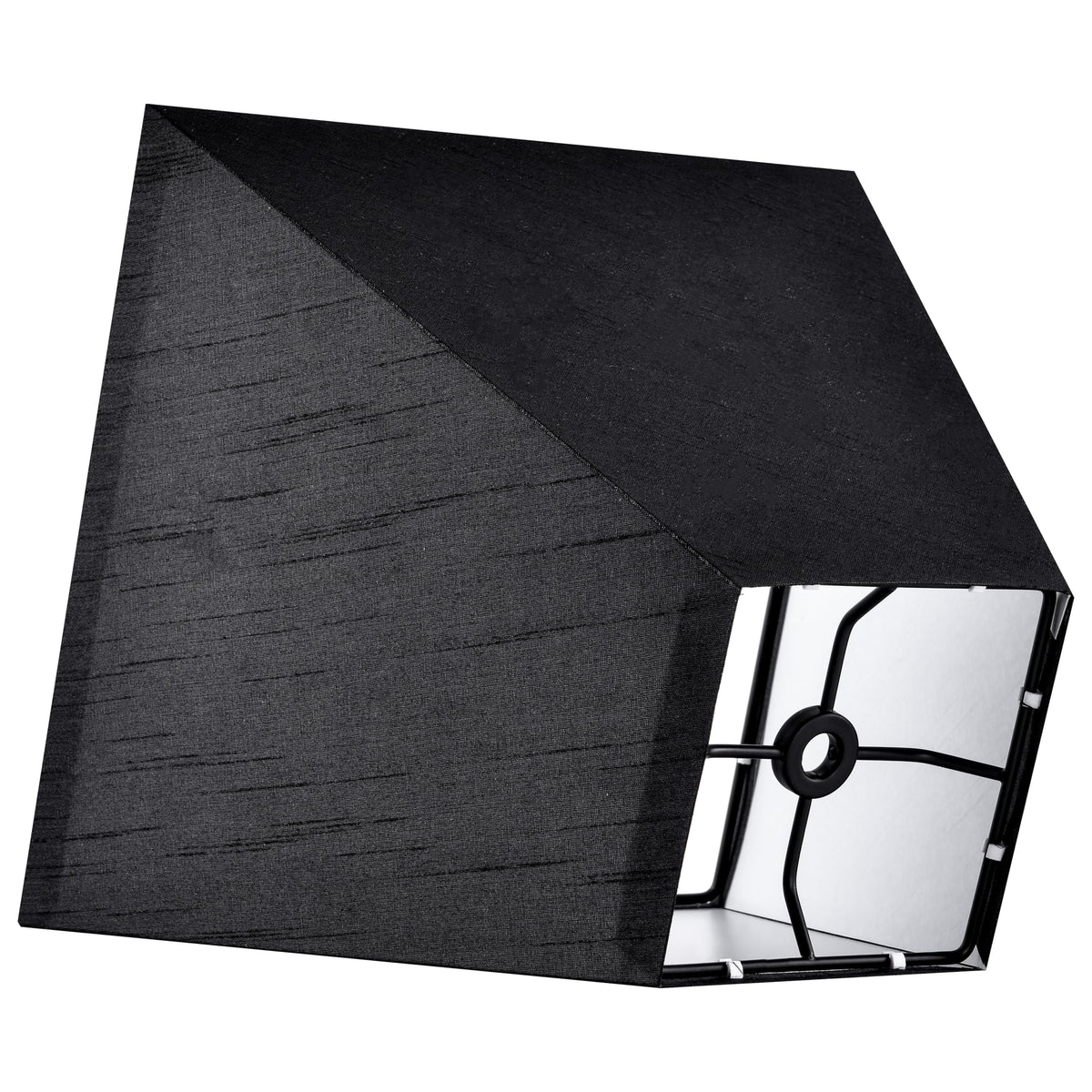 Small Square Lampshades for Table Lamps Set of 2 Black (Black-faux silk / 4 × 9 × 8.3 inches (2 pack))