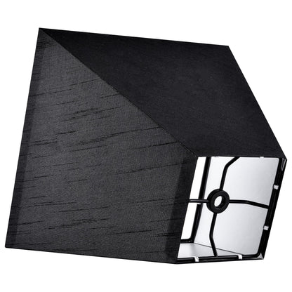 Small Square Lampshades for Table Lamps Set of 2 Black (Black-faux silk / 4 × 9 × 8.3 inches (2 pack))