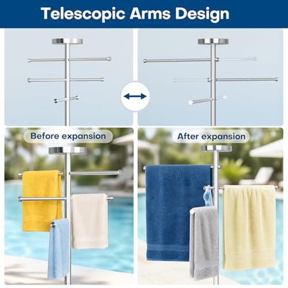 Freestanding Pool Towel Rack Outdoor