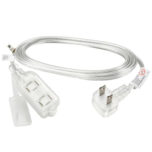 Clear Extension Cord with Multiple Outlets 2 Prong 16 Gauge