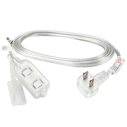 Clear Extension Cord with Multiple Outlets 2 Prong 16 Gauge
