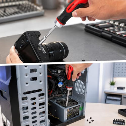 Magnetic Ratchet Screwdriver Bit Set
