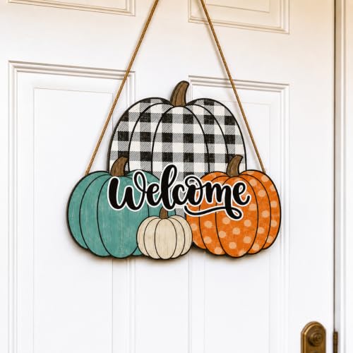 Fall Door Decor Wooden Welcome Sign