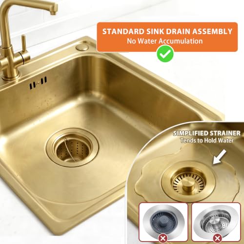 Kitchen Sink Drain Removable Deep Sink Strainer Basket with Sink Stopper