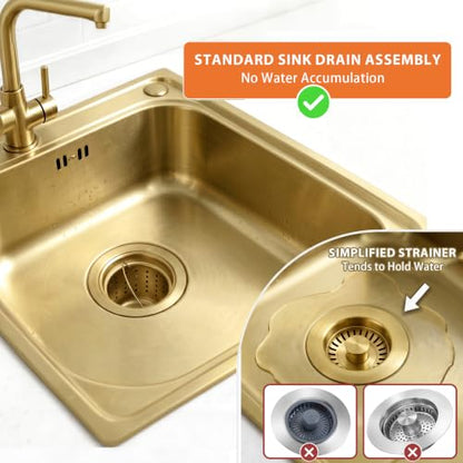 Kitchen Sink Drain Removable Deep Sink Strainer Basket with Sink Stopper
