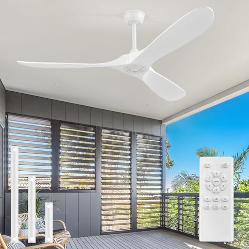 52 60'' Solid Wood Blades Ceiling Fan without Light