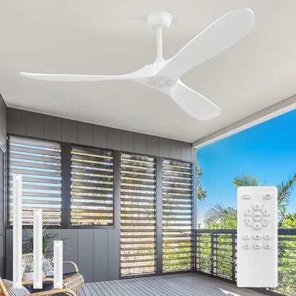 52 60'' Solid Wood Blades Ceiling Fan without Light