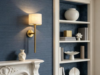 Fabric Shade Wall Sconce with Long Pole
