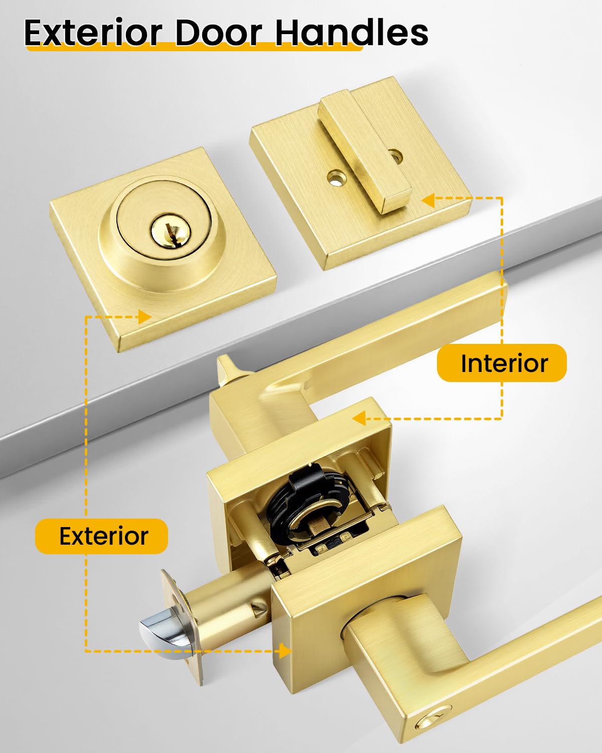 Exterior Door Lock Set with Single Cylinder Deadbolt