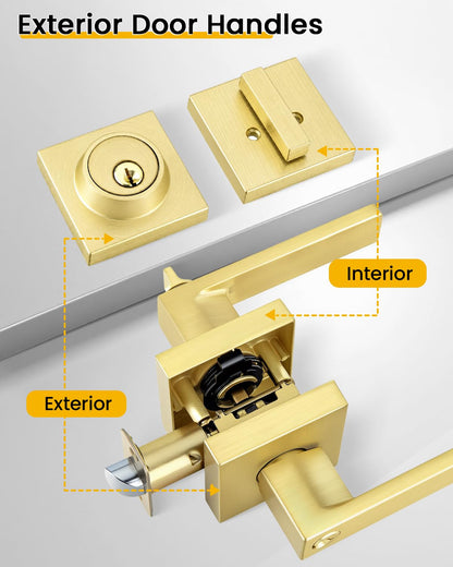 Exterior Door Lock Set with Single Cylinder Deadbolt