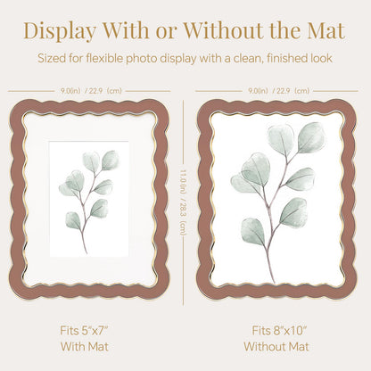 8x10 Scalloped Wavy Metal Picture Frame (Dusty Mauve / 8x10)