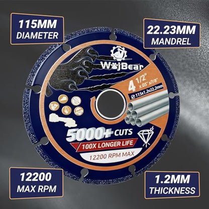 2 PCS 115 mm Metal Cutting Discs