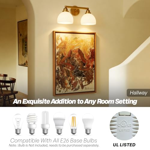 Vintage Gold Wall Sconce Adjustable Bathroom Vanity Wall Lights