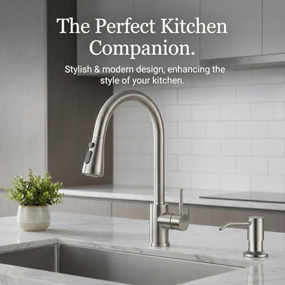 Kitchen Faucets with Soap Dispenser (Silver)