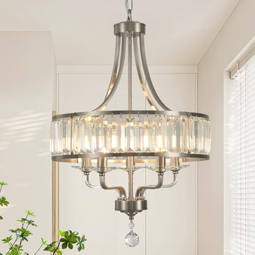 Crystal Chandelier Modern Pendant Light Modern Farmhouse Chandeliers Antique Hanging Light Fixture for Living Room Bedroom Foyer Kitchen Island Entryway