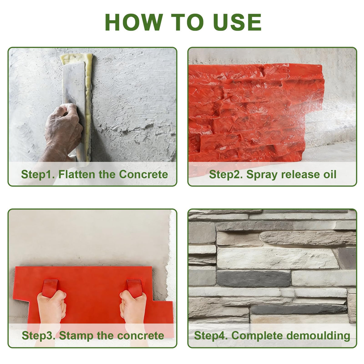 Concrete Stamps Mat 17.5 x 7.8 in with Handle (2)