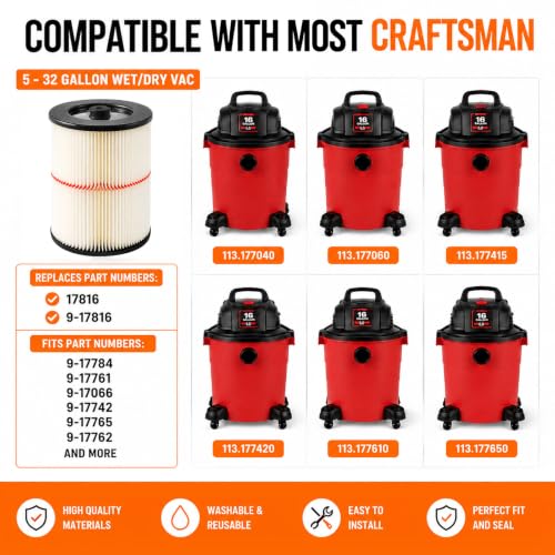 Replacement Filter for Craftsman Shop Vac