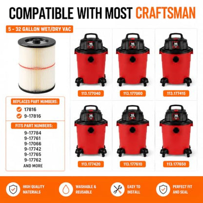 Replacement Filter for Craftsman Shop Vac