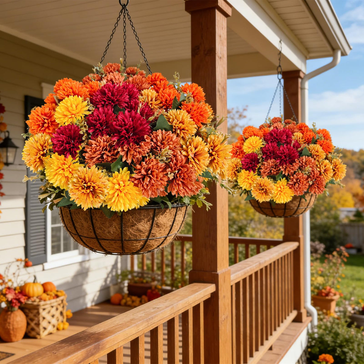 20Pcs Fake Flowers Artificial Mums for Outdoors (Mixed Mums / 20Pcs)