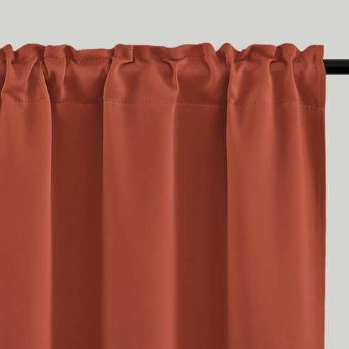 4 Panels Rod Pocket Blackout Window Curtains for Bedroom