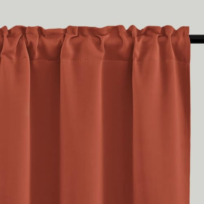 4 Panels Rod Pocket Blackout Window Curtains for Bedroom