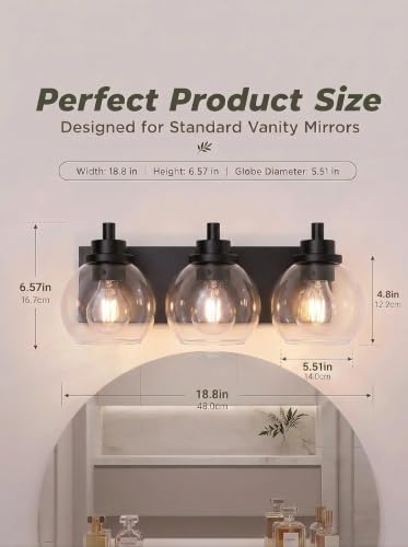 Bathroom Light Fixtures (Black / 3-Light)