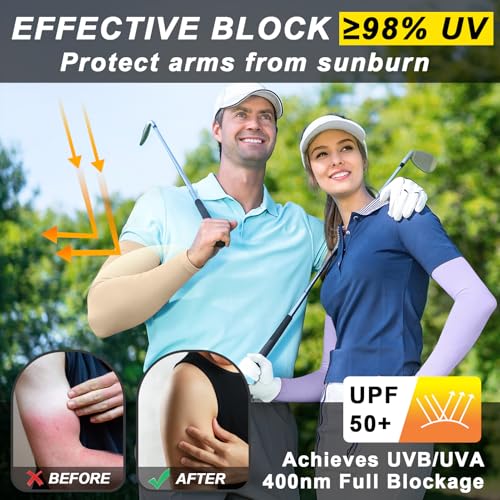 UPF 50+ UV Arm Sleeves for Men Women