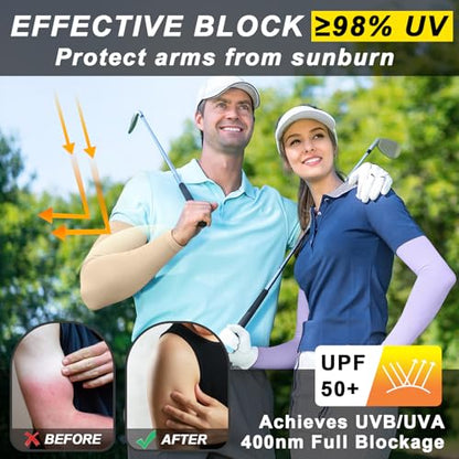 UPF 50+ UV Arm Sleeves for Men Women